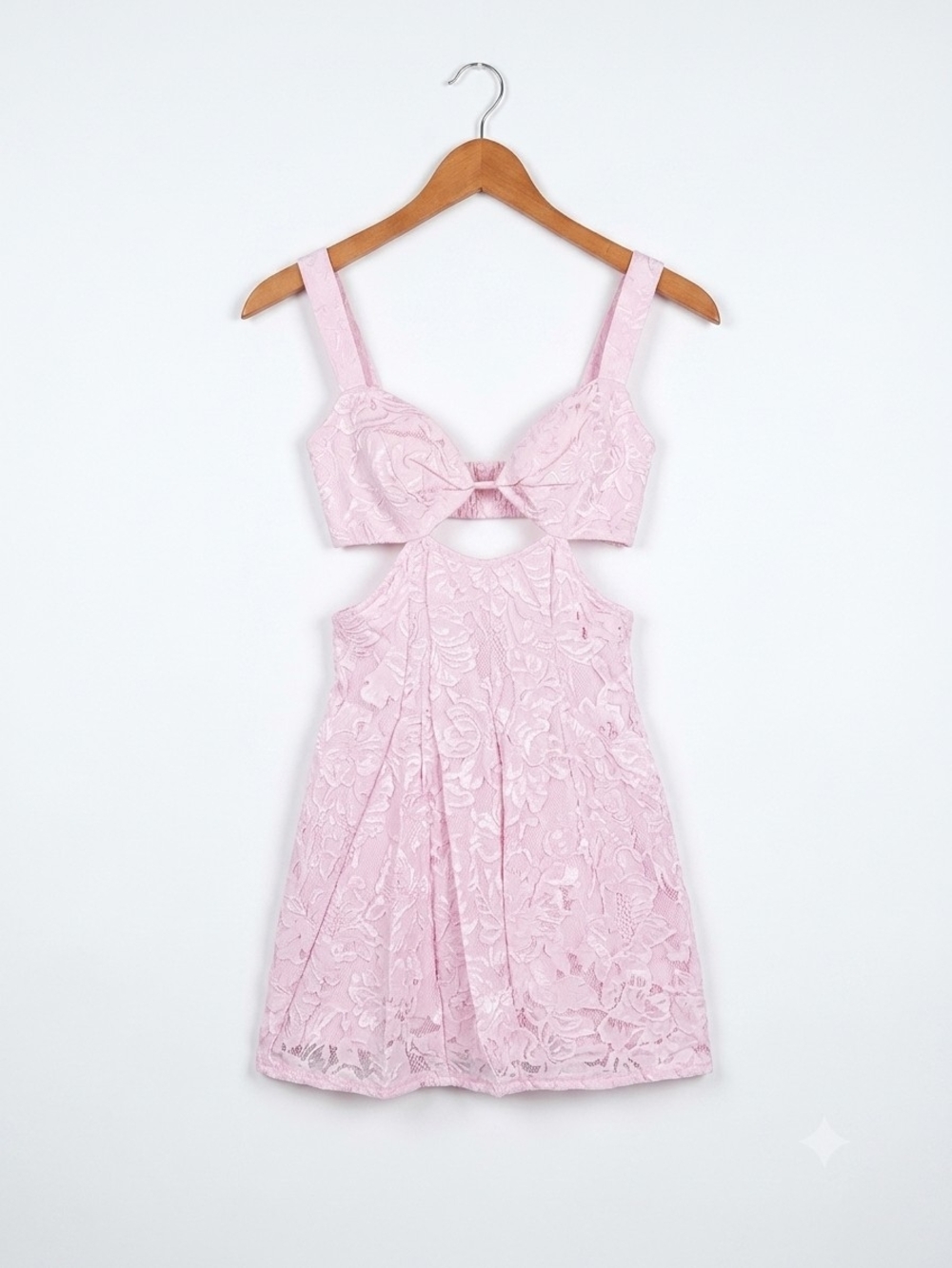 For Love And Lemons Pale Pink Floral Jacquard Mini Dress Size XS